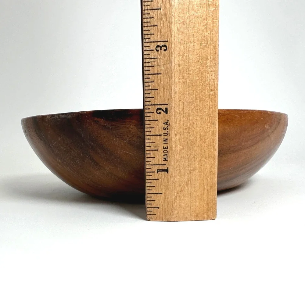Vtg Hand Carved Monkey Pod Wood Bowl MCM Boho Catchall Dish Beach Coastal Tiki